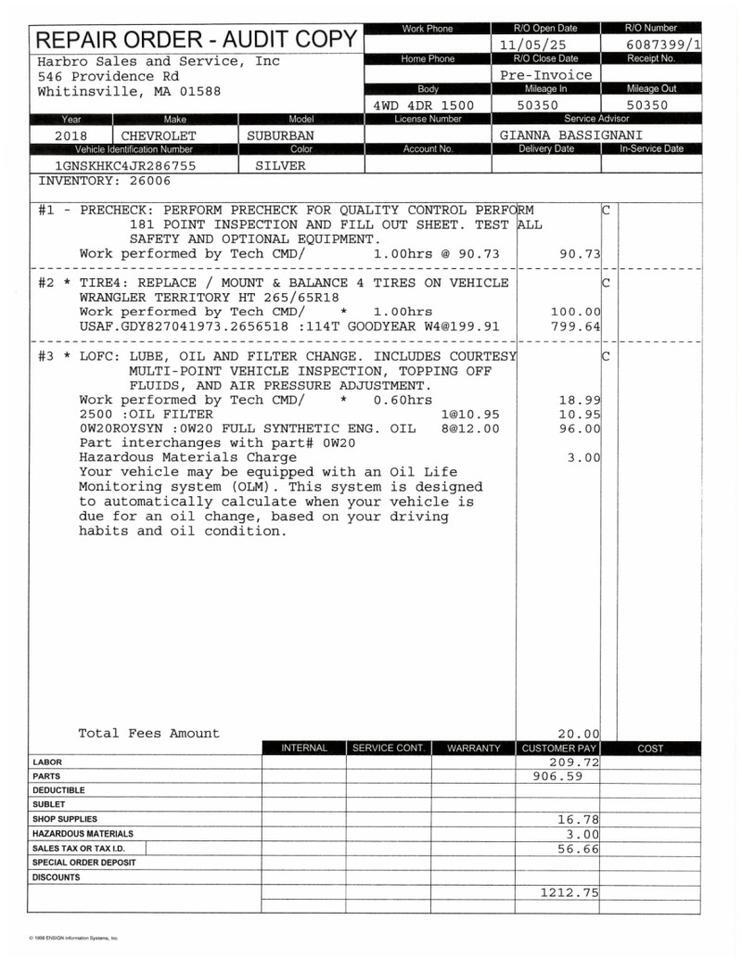 2018 Chevrolet Suburban LT - FROM CALIFORNIA - SPOTLESS FRAME Whitinsville MA