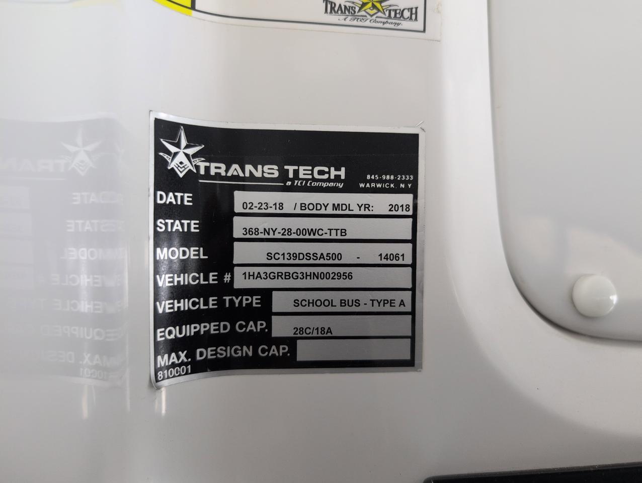 2018 Chevrolet TRANS TECH EXPRESS G3500 Johnstown NY