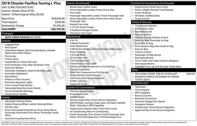 2018 Chrysler Pacifica Touring L Plus Raleigh NC