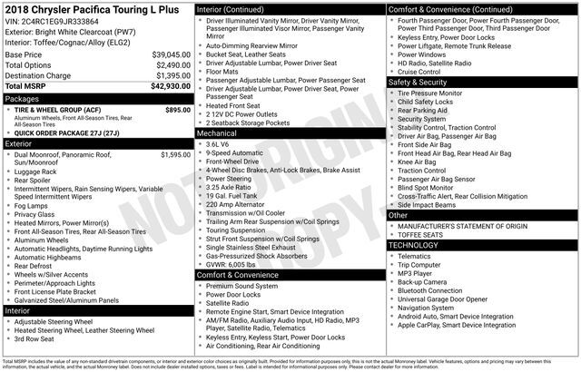 2018 Chrysler Pacifica Touring L Plus Raleigh NC