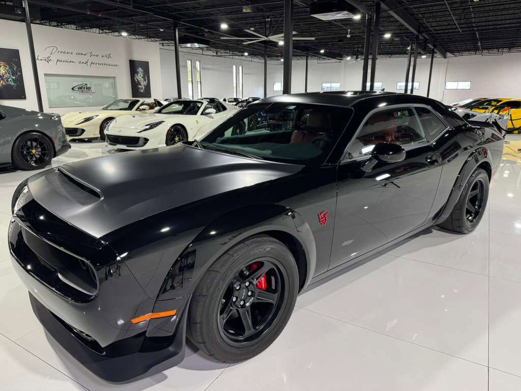 2018 Dodge Challenger SRT Demon Demon Crate, Pitch Black paint, Demonic Red interior,harman/kardon audio system AND MORE!!