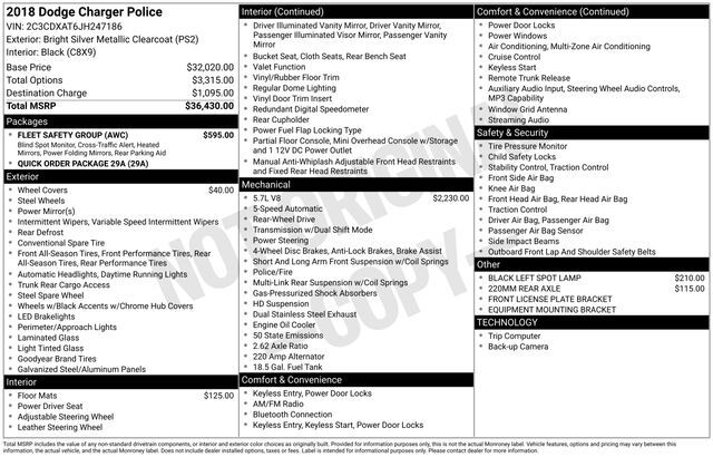2018 Dodge Charger Police Raleigh NC