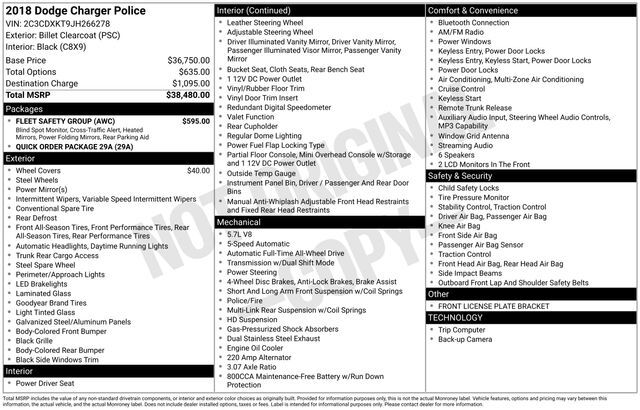 2018 Dodge Charger Police Raleigh NC