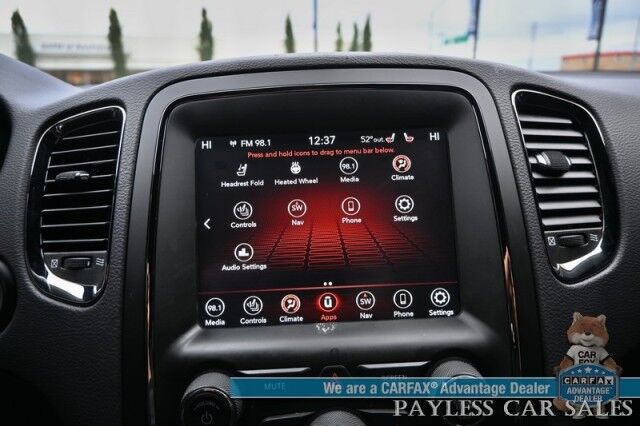 2018 Dodge Durango GT / AWD / Blacktop Pkg / Premium & Tech Group / Auto Start / Front & Rear Heated Leather Seats / Heated Steering / Sunroof / NAV / Beats Audio / Adaptive Cruise & Blind Spot / 3rd Row / Seats 7 / Block Heater Anchorage AK