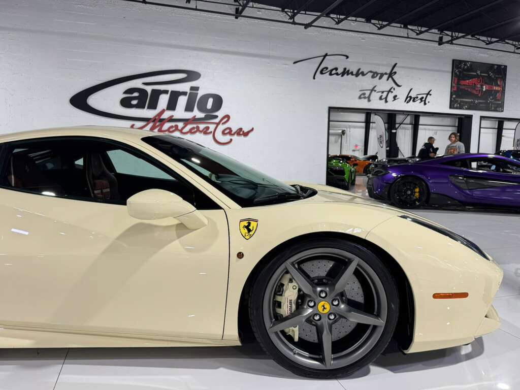 2018 Ferrari 488 GTB Avorio paint, Bordeaux interior, Daytona racing seats, JBL Professional audio AND MUCH MORE!! Fort Lauderdale FL