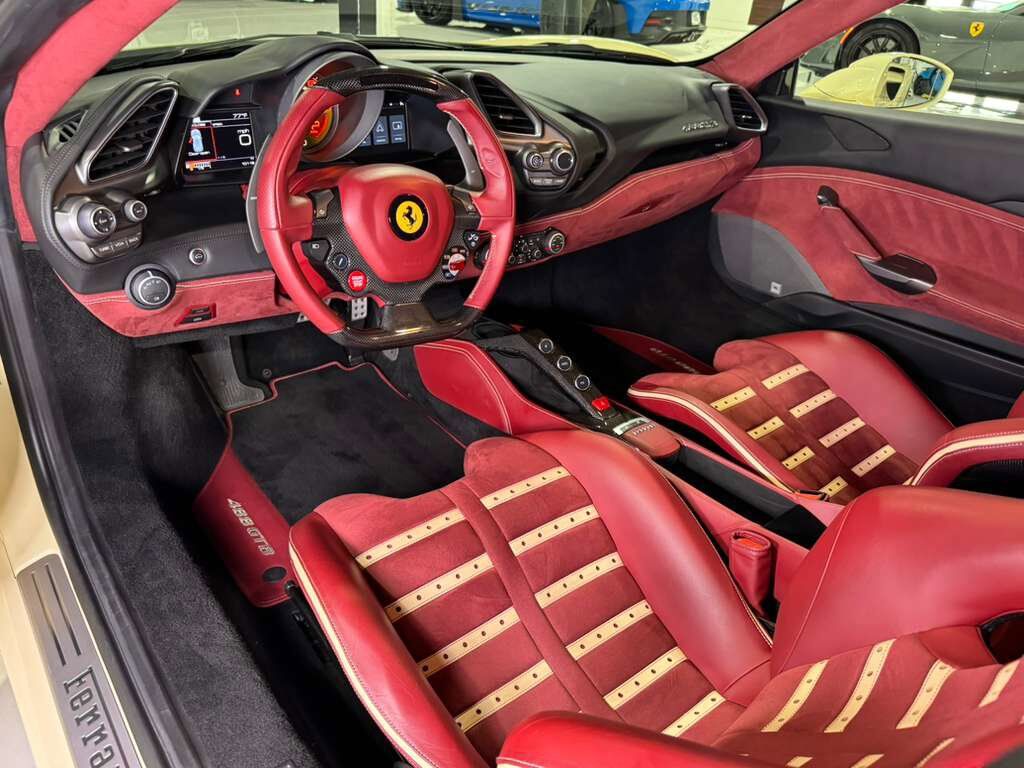 2018 Ferrari 488 GTB Avorio paint, Bordeaux interior, Daytona racing seats, JBL Professional audio AND MUCH MORE!! Fort Lauderdale FL