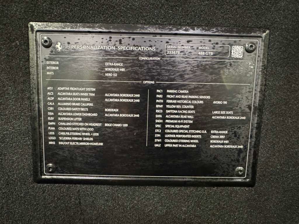 2018 Ferrari 488 GTB Avorio paint, Bordeaux interior, Daytona racing seats, JBL Professional audio AND MUCH MORE!! Fort Lauderdale FL