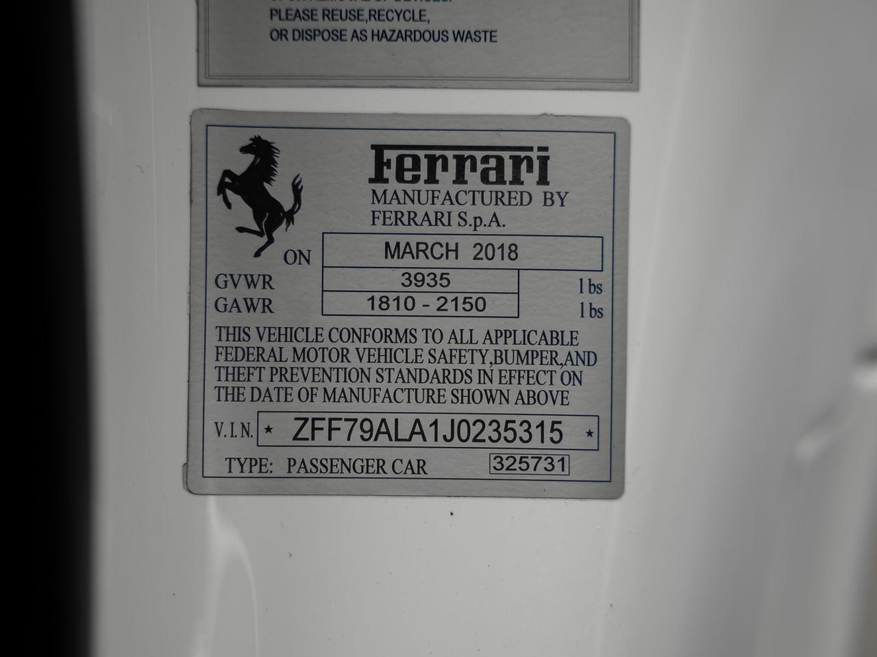 2018 Ferrari 488 GTB Base Ft Lauderdale FL