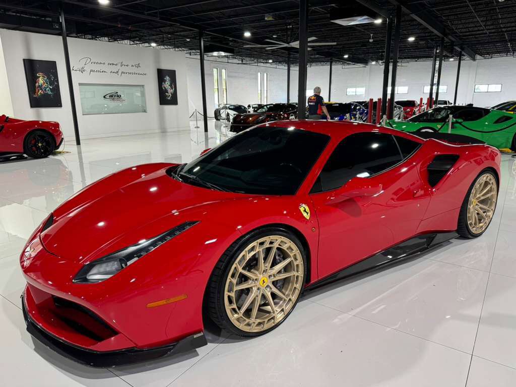 2018 Ferrari 488 GTB Rosso Corsa paint, front lifter, sport exhaust, Goldrake racing seats, carbon galore AND MORE!! Fort Lauderdale FL