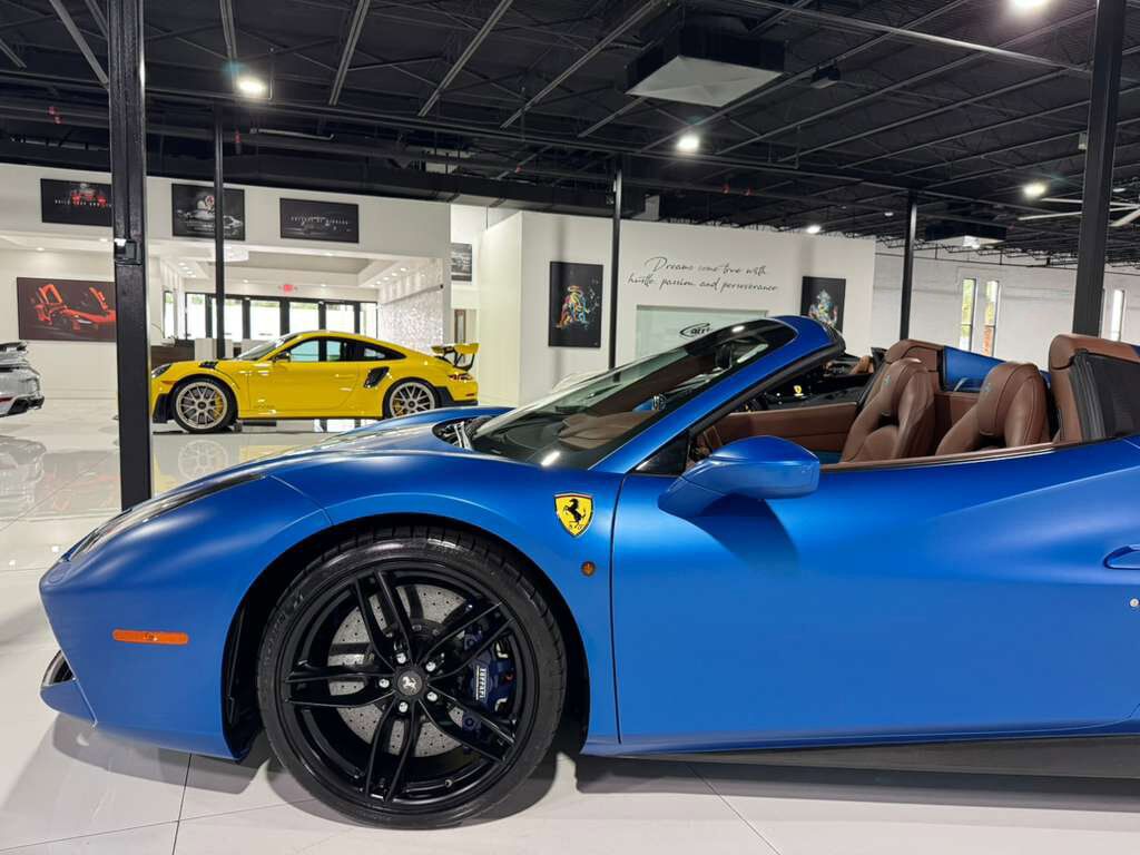2018 Ferrari 488 Spider Atelier build! Blu Corsa Opaco paint,Terra Bruciata interior,JBL audio,carbon galore AND MUCH MORE!! Fort Lauderdale FL