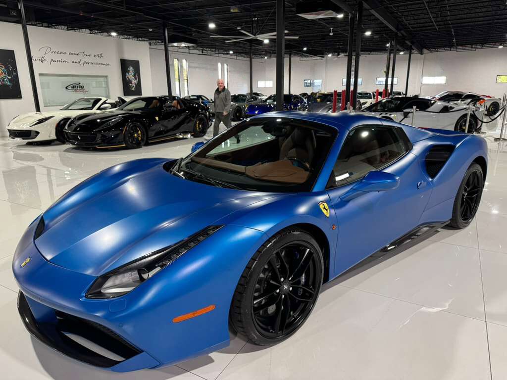 2018 Ferrari 488 Spider Atelier build! Blu Corsa Opaco paint,Terra Bruciata interior,JBL audio,carbon galore AND MUCH MORE!! Fort Lauderdale FL