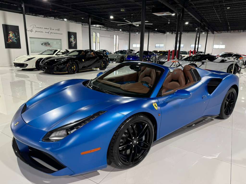 2018 Ferrari 488 Spider Atelier build! Blu Corsa Opaco paint,Terra Bruciata interior,JBL audio,carbon galore AND MUCH MORE!! Fort Lauderdale FL