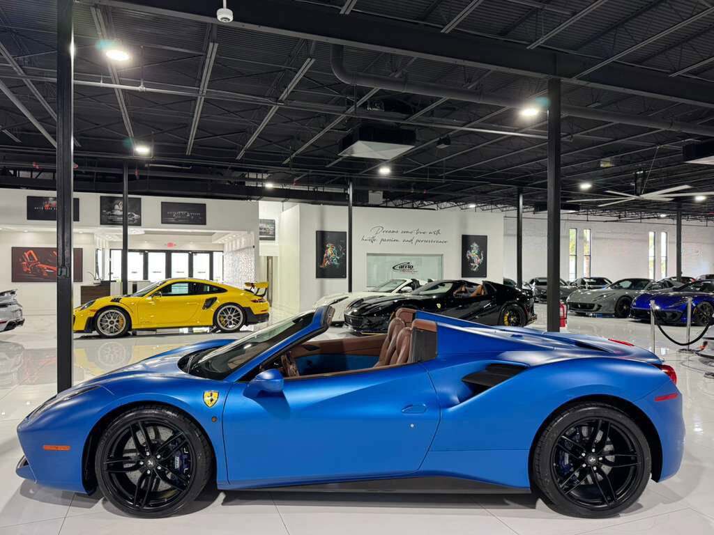2018 Ferrari 488 Spider Atelier build! Blu Corsa Opaco paint,Terra Bruciata interior,JBL audio,carbon galore AND MUCH MORE!! Fort Lauderdale FL