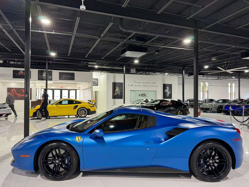 2018 Ferrari 488 Spider Atelier build! Blu Corsa Opaco paint,Terra Bruciata interior,JBL audio,carbon galore AND MUCH MORE!! Fort Lauderdale FL