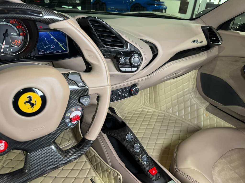 2018 Ferrari 488 Spider Nuovo Grigio Ingrid paint, Tortora interior, gold brake calipers, carbon galore AND MUCH MORE!! Fort Lauderdale FL