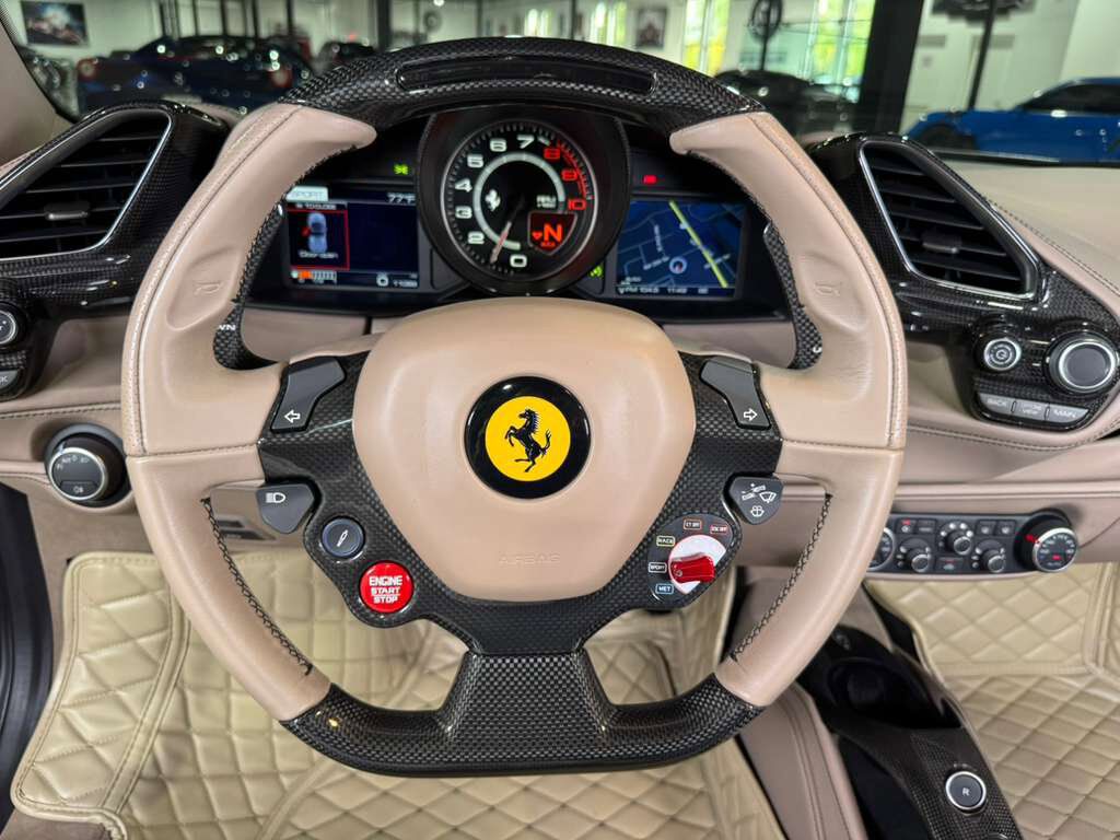 2018 Ferrari 488 Spider Nuovo Grigio Ingrid paint, Tortora interior, gold brake calipers, carbon galore AND MUCH MORE!! Fort Lauderdale FL