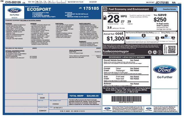 2018 Ford EcoSport S Raleigh NC