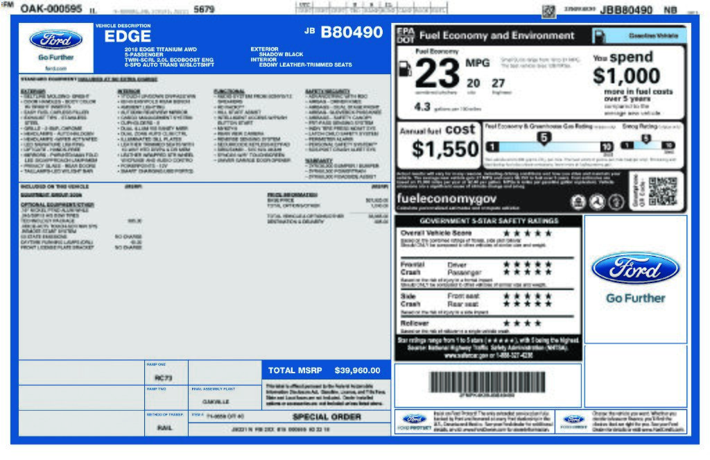 2018 Ford Edge Titanium OR