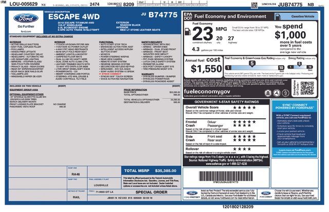 2018 Ford Escape Titanium Raleigh NC