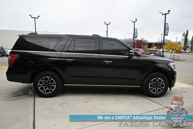 2018 Ford Expedition Max Limited / 4X4 / Auto Start / Heated & Cooled Leather Seats / Heated Steering / NAV / Panoramic Sunroof / B&O Audio / Adaptive Cruise & Blind Spot Alert / 3rd Row / Rear Captain Chairs / Seats 7 / Block Heater / Tow Pkg Anchorage AK