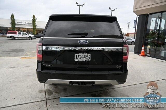 2018 Ford Expedition Max Limited / 4X4 / Auto Start / Heated & Cooled Leather Seats / Heated Steering / NAV / Panoramic Sunroof / B&O Audio / Adaptive Cruise & Blind Spot Alert / 3rd Row / Rear Captain Chairs / Seats 7 / Block Heater / Tow Pkg Anchorage AK