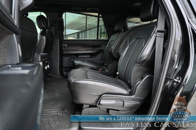 2018 Ford Expedition Max Limited / 4X4 / Auto Start / Heated & Cooled Leather Seats / Heated Steering / NAV / Panoramic Sunroof / B&O Audio / Adaptive Cruise & Blind Spot Alert / 3rd Row / Rear Captain Chairs / Seats 7 / Block Heater / Tow Pkg Anchorage AK