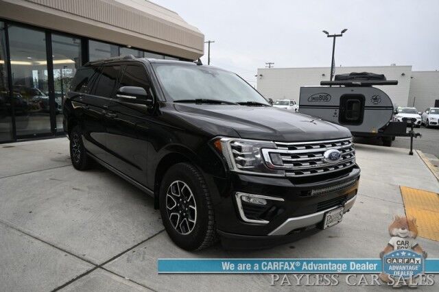 2018 Ford Expedition Max Limited / 4X4 / Auto Start / Heated & Cooled Leather Seats / Heated Steering / NAV / Panoramic Sunroof / B&O Audio / Adaptive Cruise & Blind Spot Alert / 3rd Row / Rear Captain Chairs / Seats 7 / Block Heater / Tow Pkg Anchorage AK