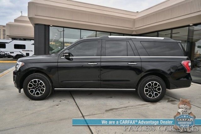 2018 Ford Expedition Max Limited / 4X4 / Auto Start / Heated & Cooled Leather Seats / Heated Steering / NAV / Panoramic Sunroof / B&O Audio / Adaptive Cruise & Blind Spot Alert / 3rd Row / Rear Captain Chairs / Seats 7 / Block Heater / Tow Pkg Anchorage AK