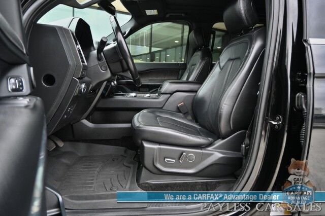2018 Ford Expedition Max Limited / 4X4 / Auto Start / Heated & Cooled Leather Seats / Heated Steering / NAV / Panoramic Sunroof / B&O Audio / Adaptive Cruise & Blind Spot Alert / 3rd Row / Rear Captain Chairs / Seats 7 / Block Heater / Tow Pkg Anchorage AK