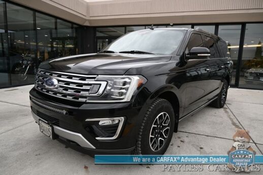2018 Ford Expedition Max Limited / 4X4 / Auto Start / Heated & Cooled Leather Seats / Heated Steering / NAV / Panoramic Sunroof / B&O Audio / Adaptive Cruise & Blind Spot Alert / 3rd Row / Rear Captain Chairs / Seats 7 / Block Heater / Tow Pkg Anchorage AK