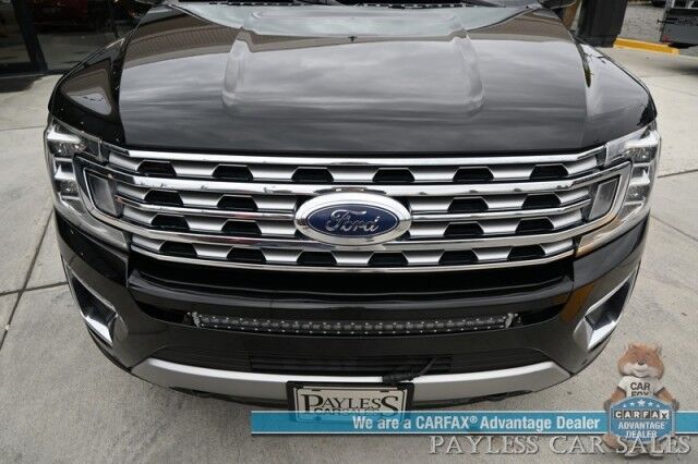 2018 Ford Expedition Max Limited / 4X4 / Auto Start / Heated & Cooled Leather Seats / Heated Steering / NAV / Panoramic Sunroof / B&O Audio / Adaptive Cruise & Blind Spot Alert / 3rd Row / Rear Captain Chairs / Seats 7 / Block Heater / Tow Pkg Anchorage AK
