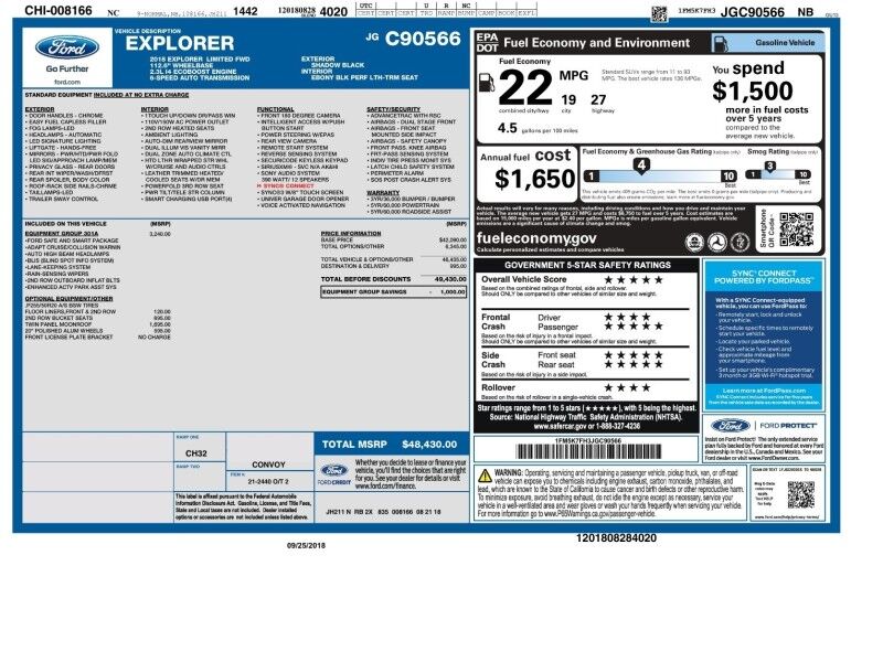 2018 Ford Explorer Limited Arlington VA