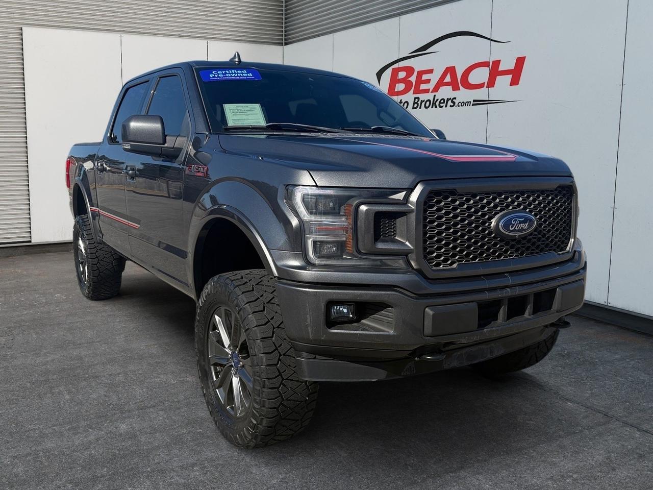 2018 Ford F-150 LARIAT CREW CAB 4X4 LIFTED, HEATED AND VENTILATED SEATS, HEATED REAR SEATS, MOONROOF, POWER SLIDING REAR WINDOW, POWER RUNNING BOARDS, TOW HOOKS, TOW PACKAGE, B&O SPEAKERS, BACKUP CAMERA, POWER FOLDING MIRRORS, CLEAN CARFAX, ONLY 31K MILES 1 OWNER!