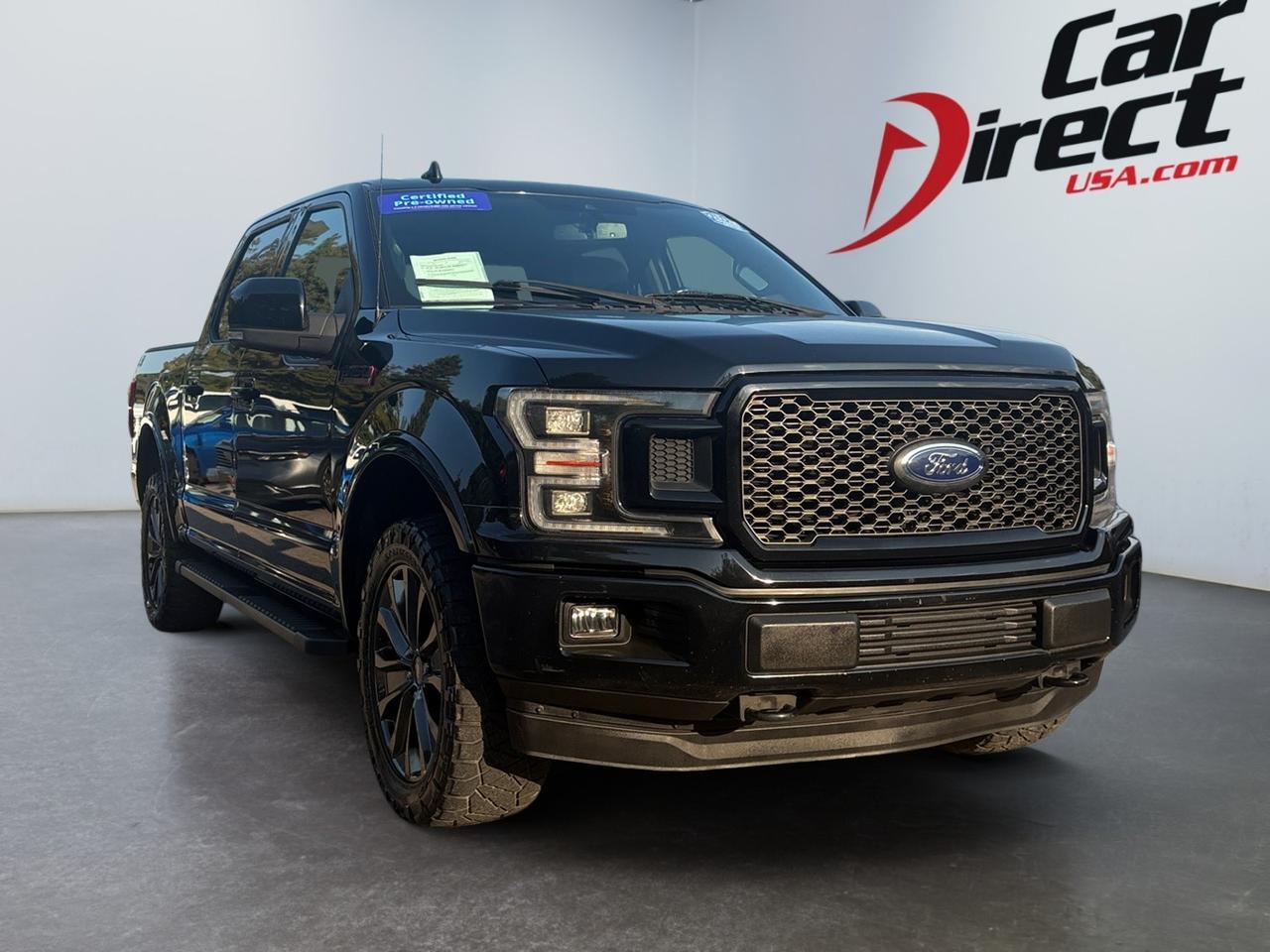 2018 Ford F-150 LARIAT, SPORT PKG, BED LINER, TOW PACKAGE, RUNNING BOARDS, BLIND SPOT ALERT, LANE KEEP ASSIST, HEATED & COOLING SEATS, APPLE CARPLAY/ANDROID AUTO, REMOTE KEYLESS START, LOW MILES, BUILT FORD TOUGH FOR YOU!