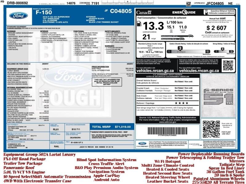 2018 Ford F-150 Lariat SuperCrew 4WD