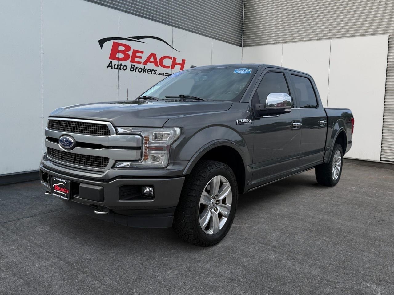 2018 Ford F-150 Platinum, MOONROOF, HEATED/VENTILATED SEATS, HEATED REAR SEATS, BLUETOOTH, POWER RUNNING BOARDS, TOW PACKAGE, BED LINER, POWER SLIDING REAR WINDOW POWER FOLDING MIRRORS, BACKUP CAMERA, REMOTE START, CLEAN CARFAX, SUPER CLEAN!