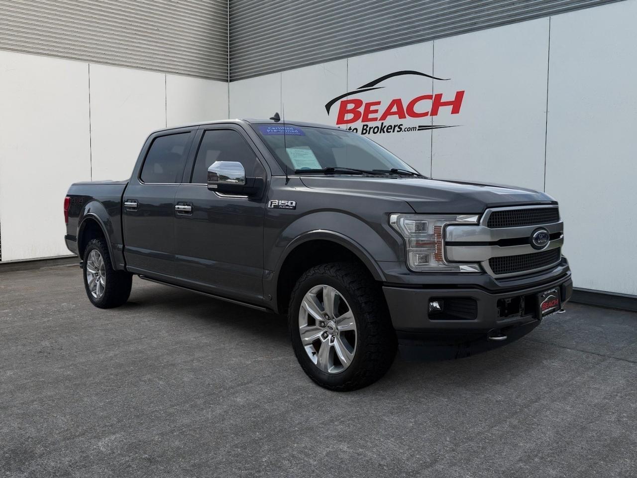 2018 Ford F-150 Platinum, MOONROOF, HEATED/VENTILATED SEATS, HEATED REAR SEATS, BLUETOOTH, POWER RUNNING BOARDS, TOW PACKAGE, BED LINER, POWER SLIDING REAR WINDOW POWER FOLDING MIRRORS, BACKUP CAMERA, REMOTE START, CLEAN CARFAX, SUPER CLEAN!