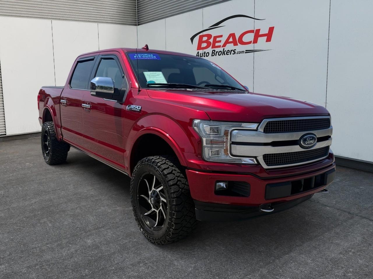 2018 Ford F-150 Platinum, MOONROOF, HEATED/VENTILATED SEATS, HEATED REAR SEATS, POWER SLIDING REAR WINDOW, POWER RUNNING BOARDS, B&O SPEAKERS, BACKUP CAMERA, POWER/HEATED MIRRORS, THIS FORD HAS IT ALL!