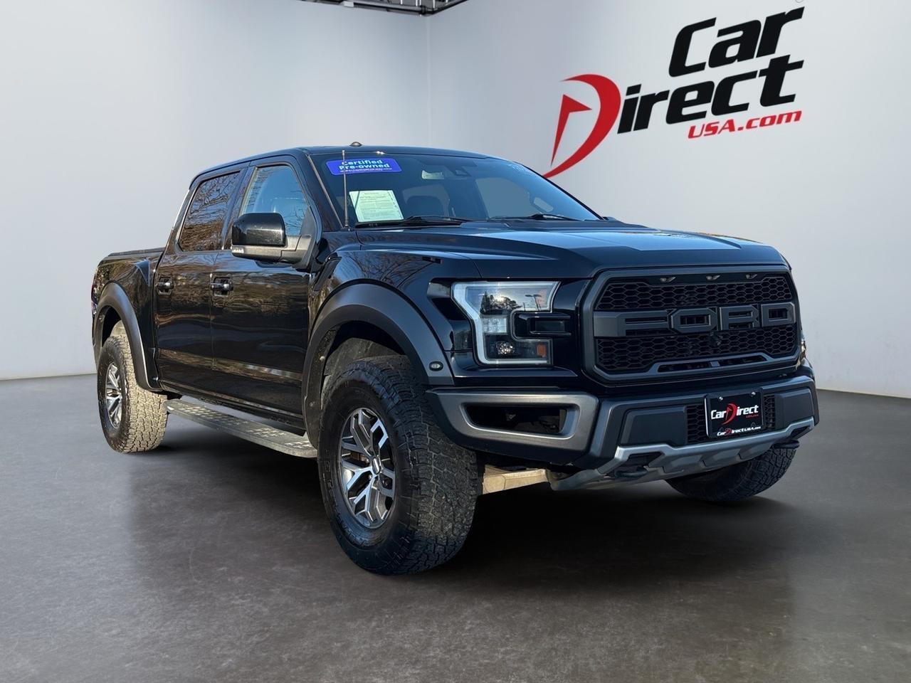 2018 Ford F-150 Raptor, RUNNING BOARDS, FENDER FLARES, TOW PACKAGE, AUTO START/STOP, HEATED AND VENTILATED SEATS, HEATED STEERING WHEEL, POWER SLIDING REAR WINDOW, 360 BACKUP CAMERA, MOONROOF, APPLE CARPLAY/ANDROID AUTO, GET DANGEROUS IN THIS RAPTOR!