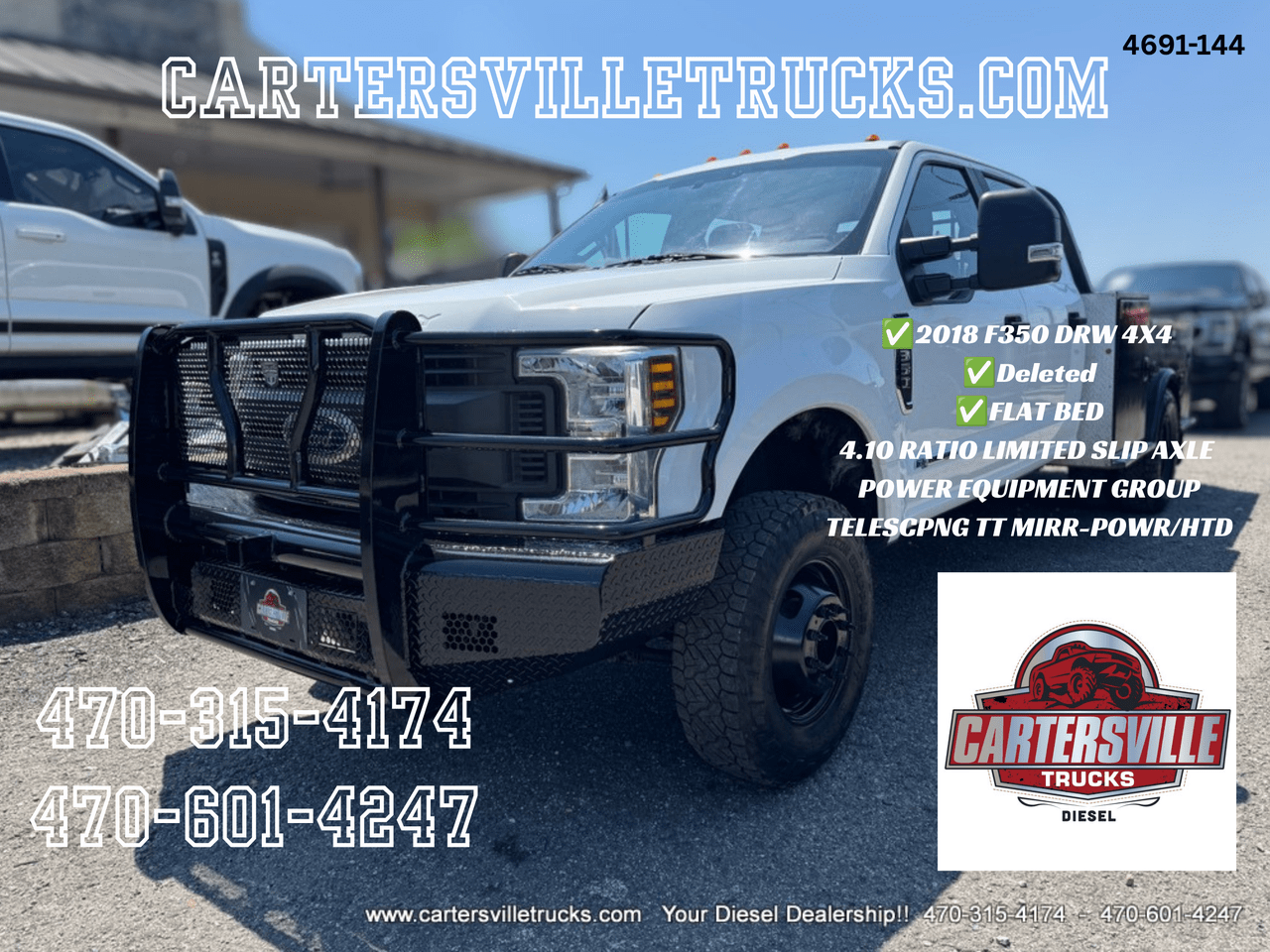 2018 Ford F350sd XL 4x4 - VALUE PKG - UTILITY FLATBED  - 4.10 RATIO
