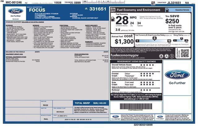 2018 Ford Focus Titanium Raleigh NC
