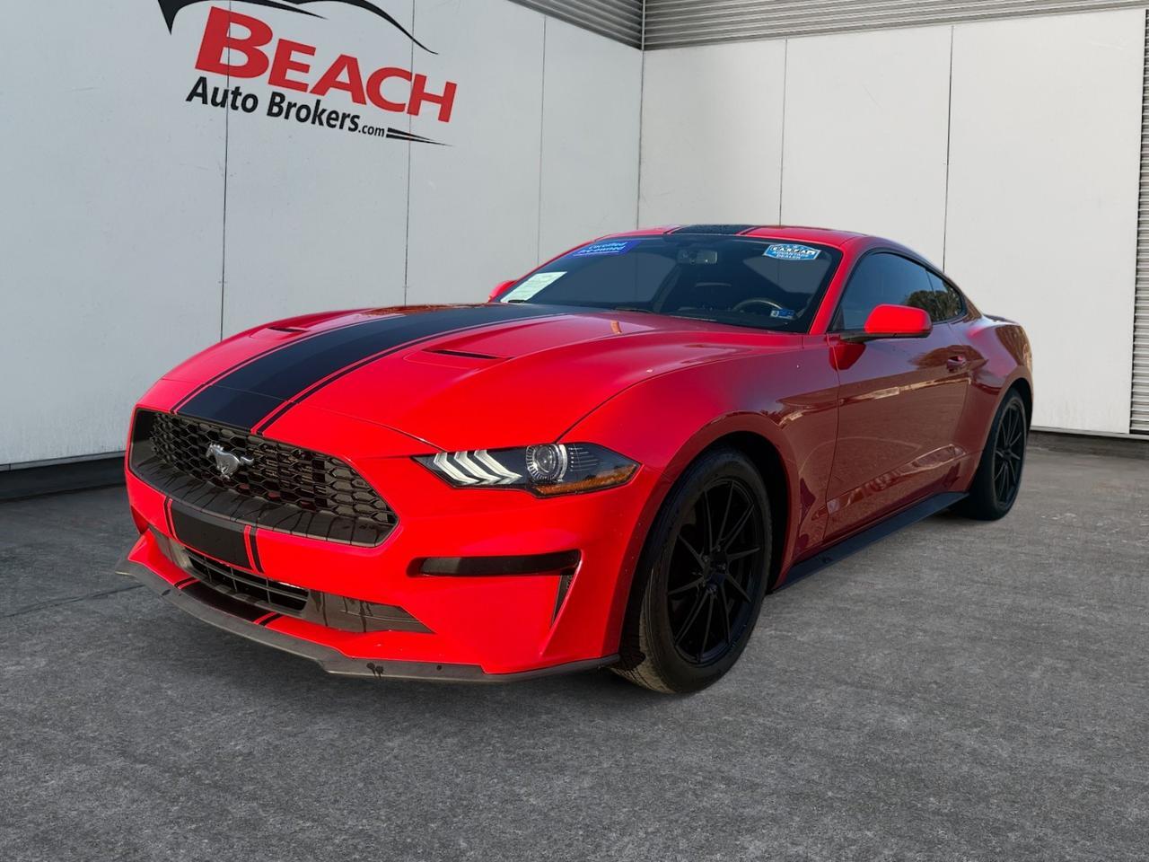 2018 Ford Mustang EcoBoost, BLUETOOTH, BACKUP CAMERA, PUSH BUTTON START, POWER MIRRORS, REMOTE START, CRUISE CONTROL, COME AND MAKE THIS RED FORD MUSTANG YOURS TODAY!