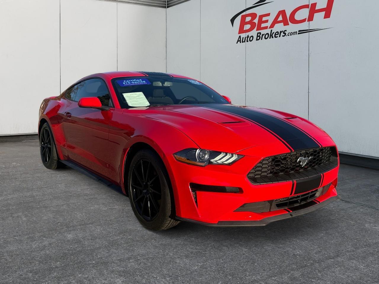 2018 Ford Mustang EcoBoost, BLUETOOTH, BACKUP CAMERA, PUSH BUTTON START, POWER MIRRORS, REMOTE START, CRUISE CONTROL, COME AND MAKE THIS RED FORD MUSTANG YOURS TODAY!