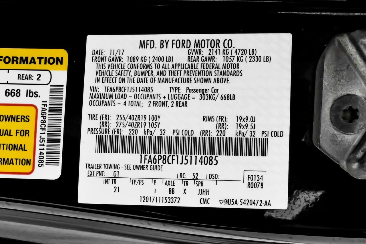 2018 Ford Mustang GT PERFORMANCE PKG REAR CAMERA KEYLESS START BLUETOOTH HOOD VENTS Carrollton TX