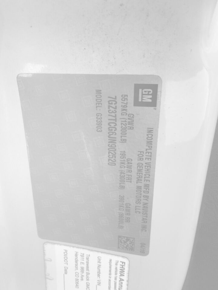 2018 GMC Savana Commercial Cutaway 3500 Van 177" Jacksonville FL