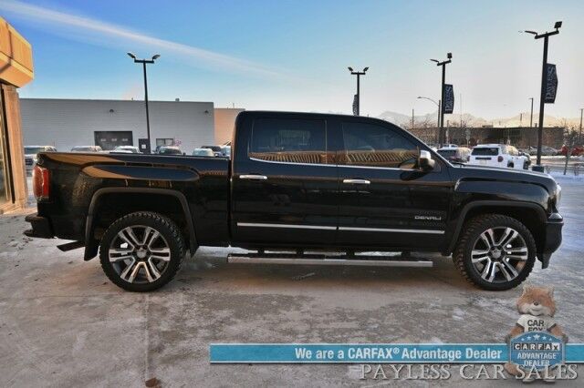 2018 GMC Sierra 1500 Denali / 4X4 / Crew Cab / 6.2L V8 / AutoStart / Heated & Cooled Leather Seats / Heated Steering Wheel / Sunroof / Navigation / Bose Speakers / Lane Departure & Forward Collision Alert / Bed Liner / Tow Pkg Anchorage AK 2018 GMC Sierra 1500 Denali / 4X4 / Crew Cab / 6.2L V8 / AutoStart / Heated & Cooled Leather Seats / Heated Steering Wheel / Sunroof / Navigation / Bose Speakers / Lane Departure & Forward Collision Alert / Bed Liner / Tow Pkg Anchorage AK