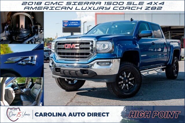 2018 GMC Sierra 1500 SLE 4X4 / American Luxury Coach Z82 / 5.3L V8! High Point NC