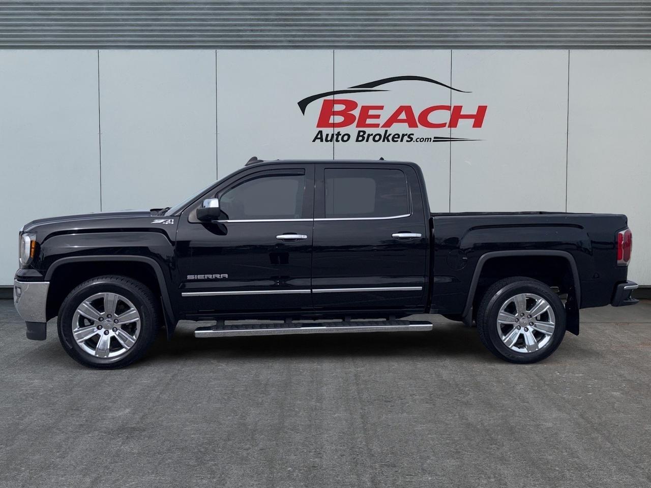 2018 GMC Sierra 1500 SLT, HEATED /VENTILATED SEATS, HEATED STEERING WHEEL, UNIVERSAL GARAGE DOOR OPENER, BLUETOOTH, POWER SLIDING REAR WINDOW, RUNNING BOARDS, POWER MIRRORS, TOW PACKAGE, REAR BUMPER STEP, BED LINER, TOW HOOKS, COME AND TEST DRIVE THIS GMC SIERRA TODAY!