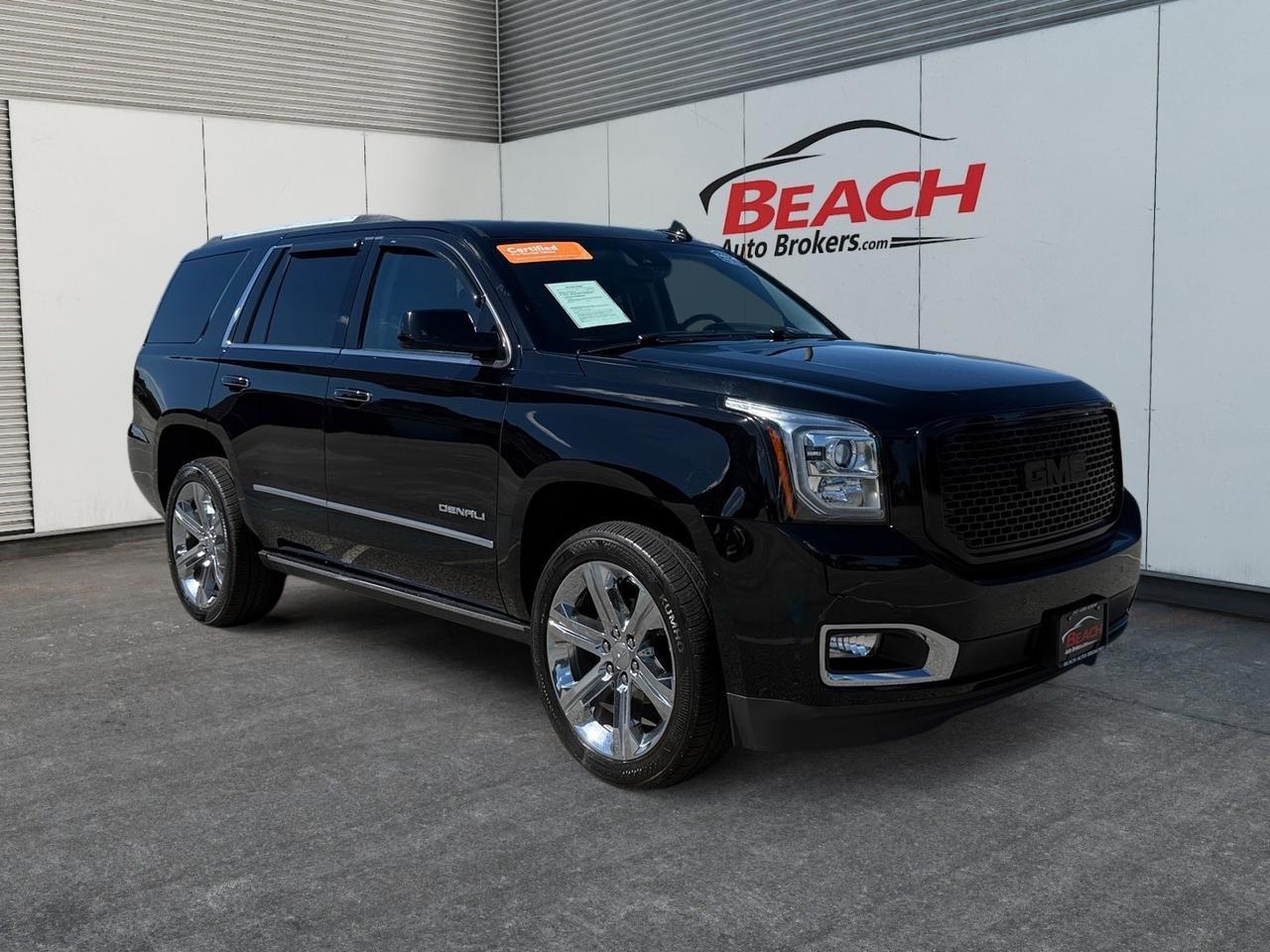 2018 GMC Yukon Denali, HEATED AND VENTILATED SEATS, 2ND ROW HEATED SEATS, UNIVERSAL GARAGE DOOR OPENER, BOSE SOUND SYSTEM, POWER RUNNING BOARDS, POWER LIFTGATE, BACKUP CAMERA, SUNROOF, DVD ENTERTAINMENT, WANT A SUV THAT DOES IT ALL COME BY AND TEST DRIVE THIS YUKON