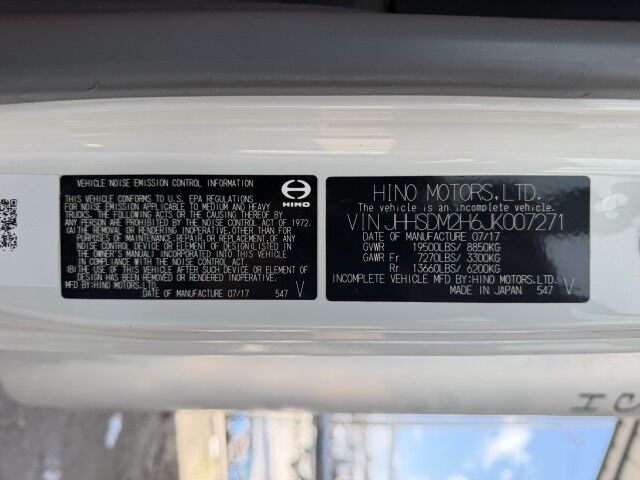 2018 Hino 195 18' Dry Box Truck Miami FL